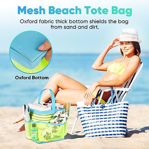 EUDELE حامل دش شبكي محمول EUDELE، سعة كبيرة 8 جيب، يجف بسرعة، سهل التنظيف، مثالي للشاطئ، السباحة، الصالة الرياضية، السفر - Image 5