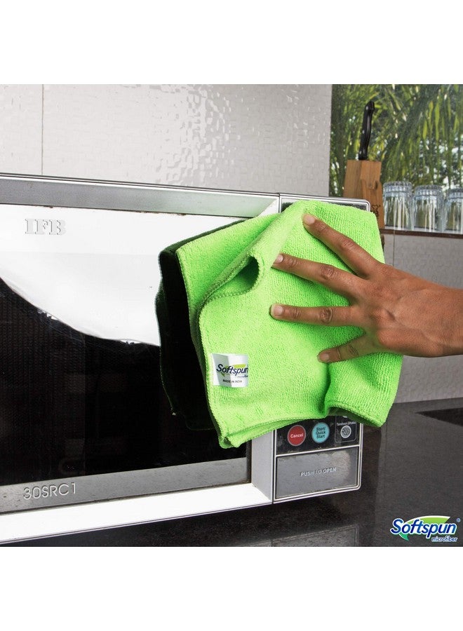 SOFTSPUN Microfiber Cloth - 4 pcs - 30 x 40 cms - 340 GSM - Multi Colour - Super Soft Absorbent Cleaning Towels Cleans & Polishes Everything in Your Home.… - Image 4