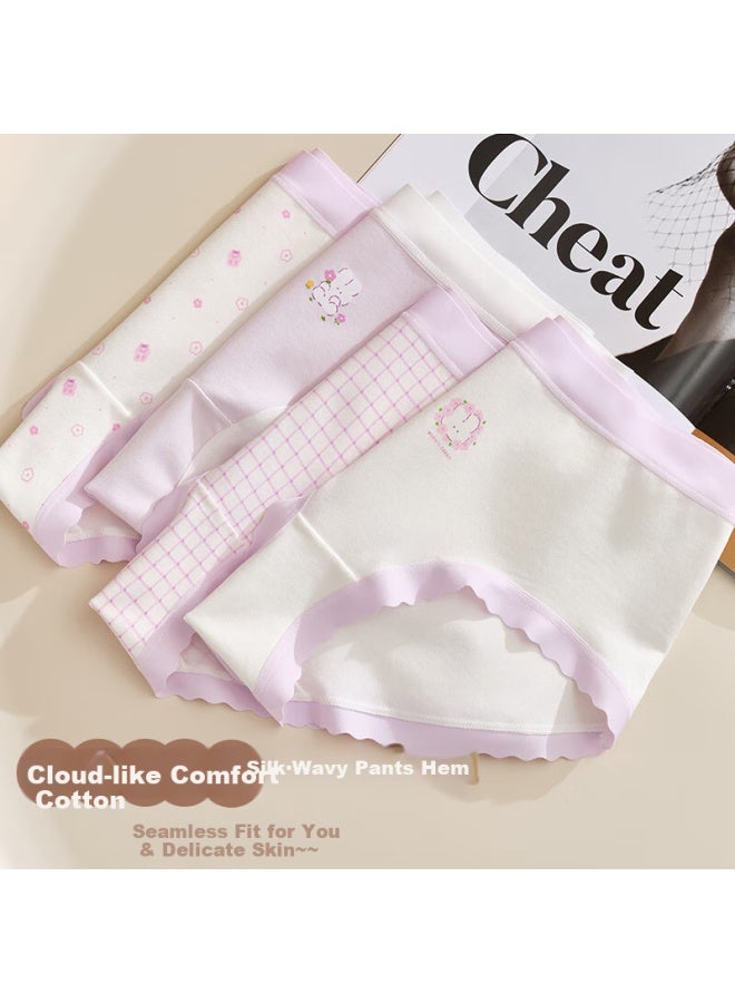 Fenton Fenteng Women's Underwear, New Style, Ice Silk Antibacterial Mulberry Silk Crotch, Cute Young Girl, Breathable Triangle Shorts For Students - Image 3