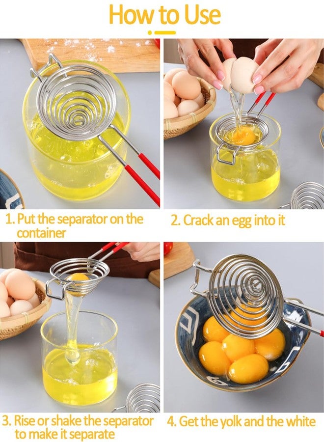 Ytuomzi Egg Separator Egg Yolk White Separator Stainless Steel Egg White Yolk Sifting Filter Egg Divider Kitchen Tool for Baking/Cooking - Image 5
