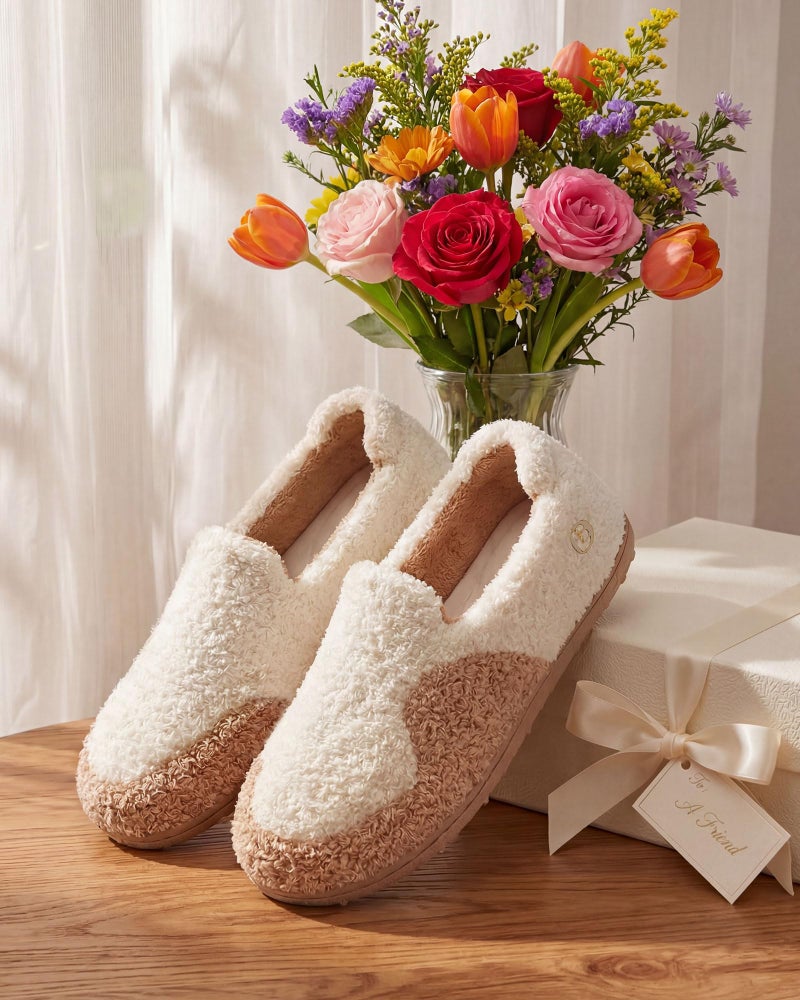LongBay Womenâ€™s Two-Tone Slippers Cozy House Shoes with Removable Insole for Indoor Outdoor Beige, 8-9 - Image 3