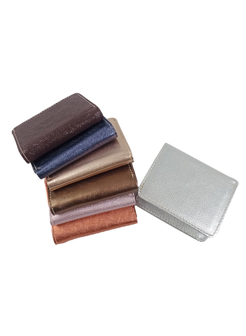 Selecta Now Premium 100% Genuine Sheep Leather Wallet for Women Soft Metallic Candy Orange Leather ID Card & Credit Card Slots Fashionable Ladies Wallet - Image 3