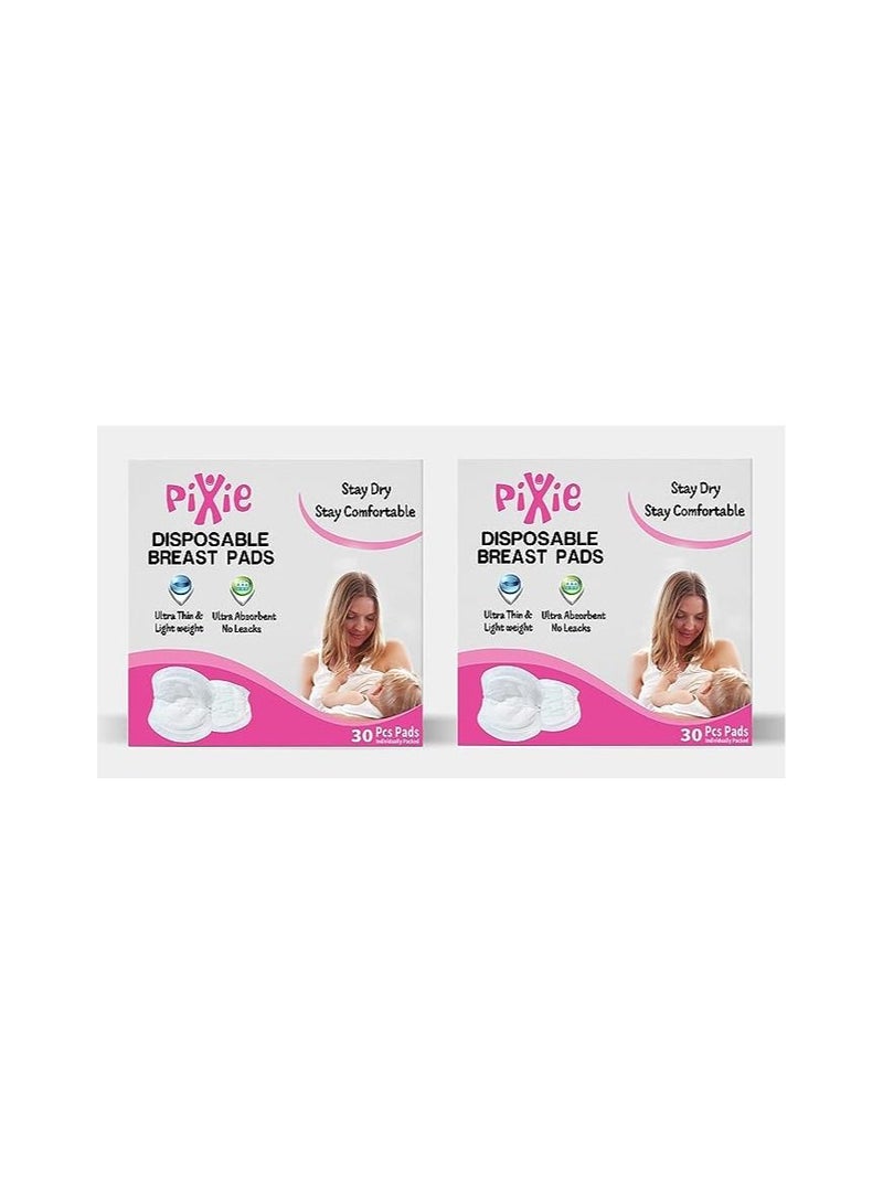 Pixie Disposable Breast Pads 30Pcs, Pack Of 2 - Image 1