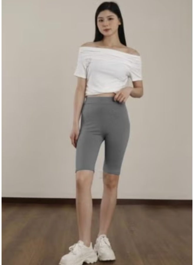No brands شورت نسائي بدون خياطة بطول الركبة، بنطال ضيق للمشي وتمارين اليوغا وأكتيفيوير KU403 - Image 3