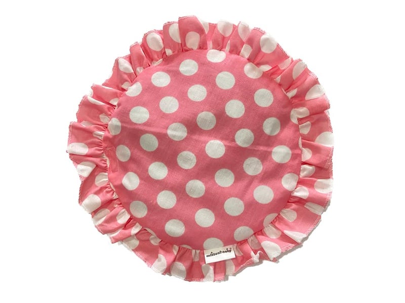 mittenbooty mittenbooty Newborn Round Pillow Cotton Mustard SeedsRound Rai Pillow or Head Shaping PillowTakiya for Infant Baby with Detachable Pouch for Easy Washing - Image 1
