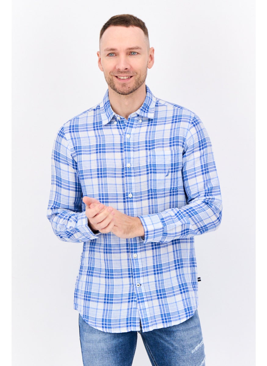 NAUTICA Men Classic Fit Checkered Long Sleeves Casual Shirt, Multicolor  - Image 1