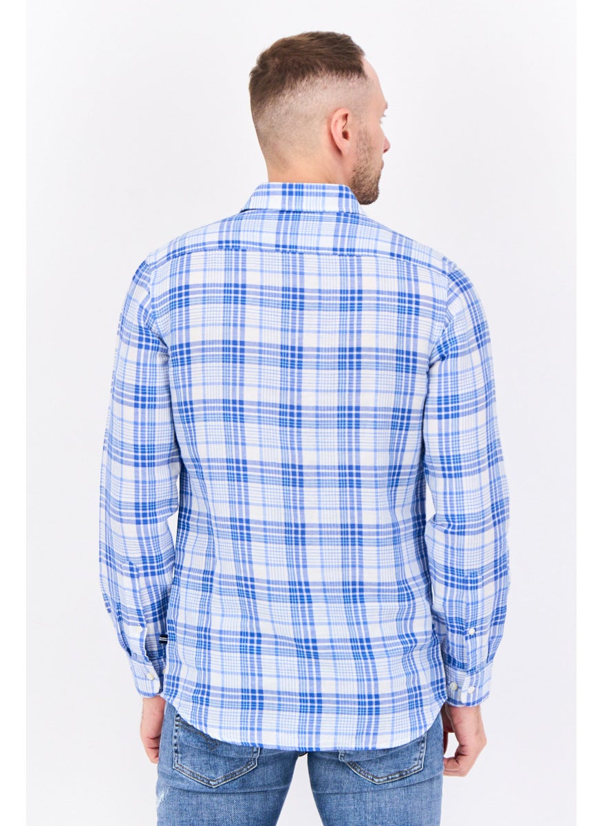 NAUTICA Men Classic Fit Checkered Long Sleeves Casual Shirt, Multicolor  - Image 3