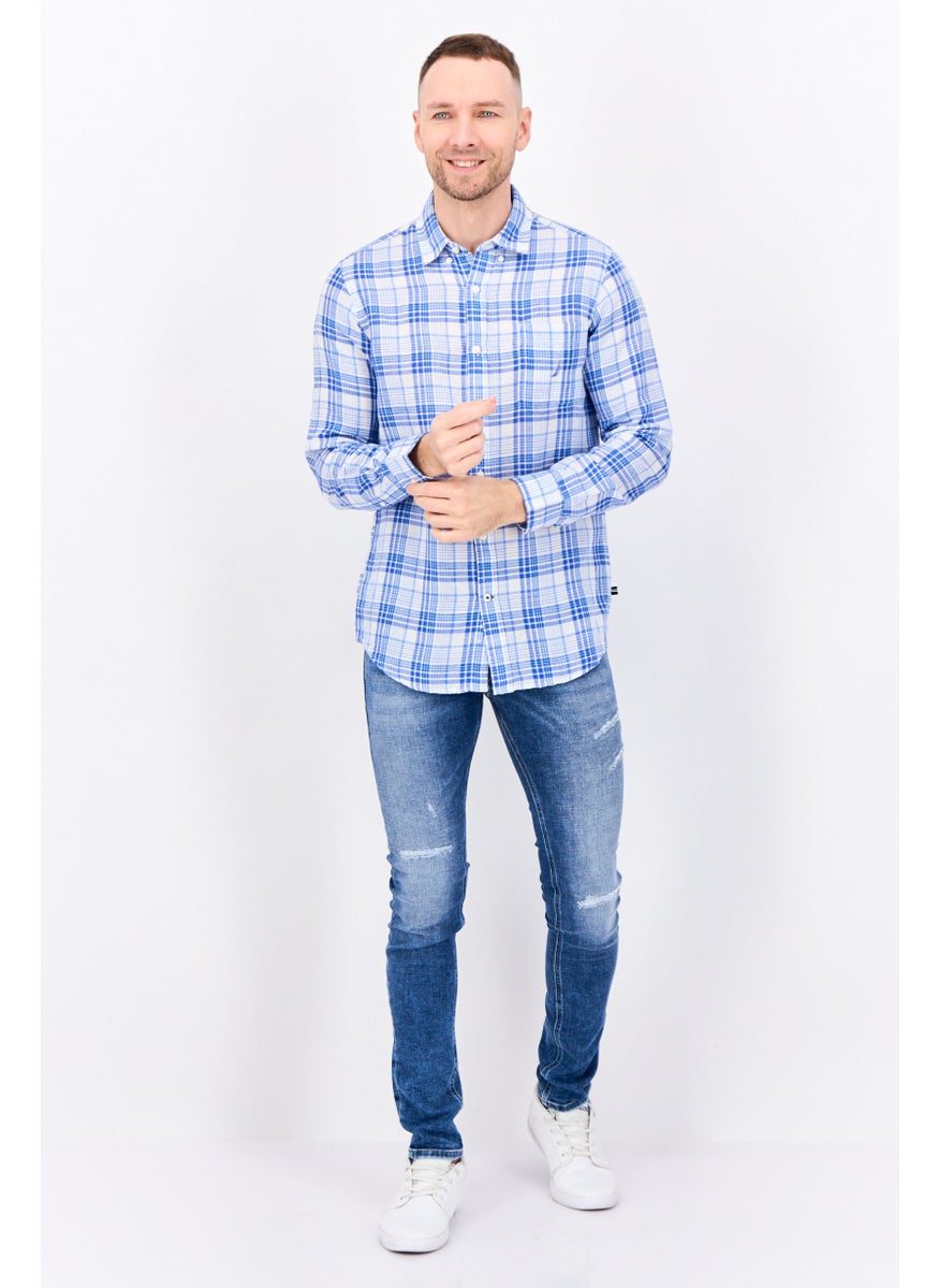 NAUTICA Men Classic Fit Checkered Long Sleeves Casual Shirt, Multicolor  - Image 2