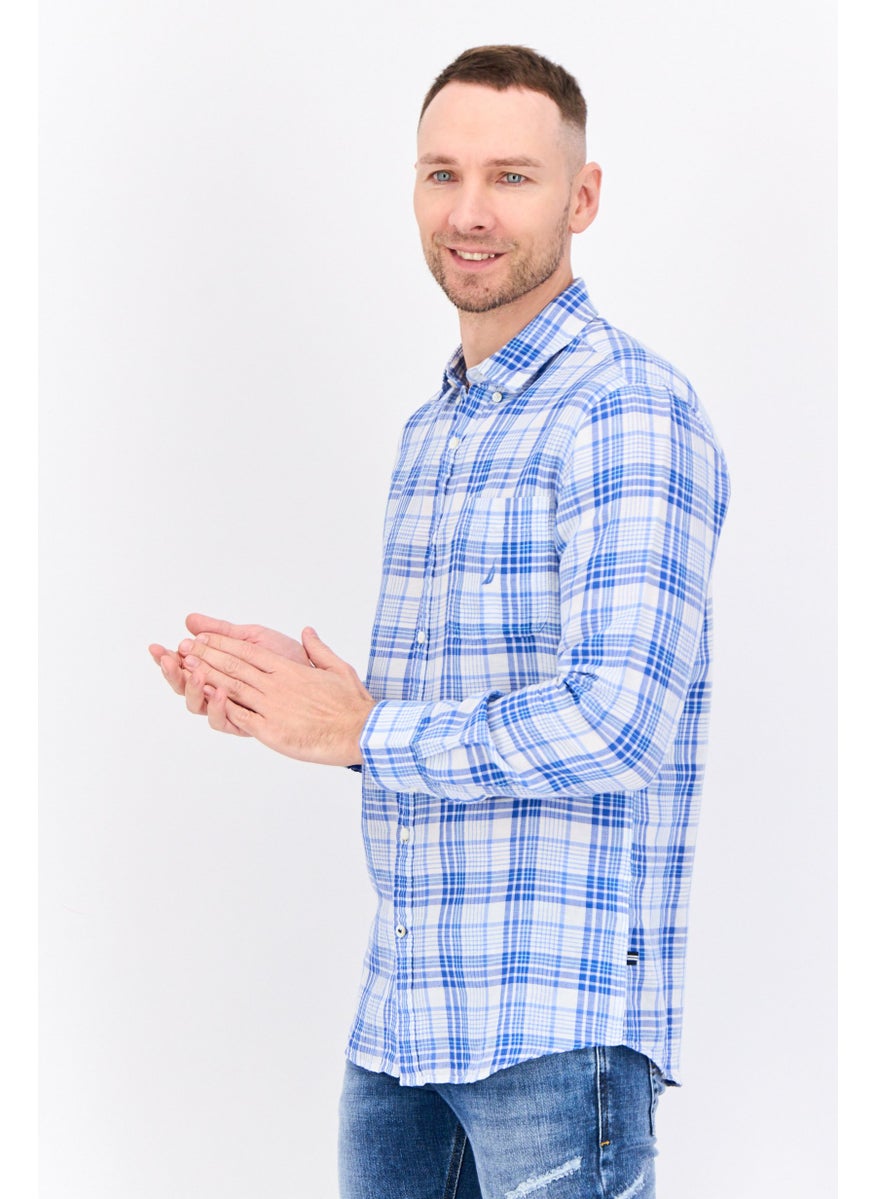 NAUTICA Men Classic Fit Checkered Long Sleeves Casual Shirt, Multicolor  - Image 4