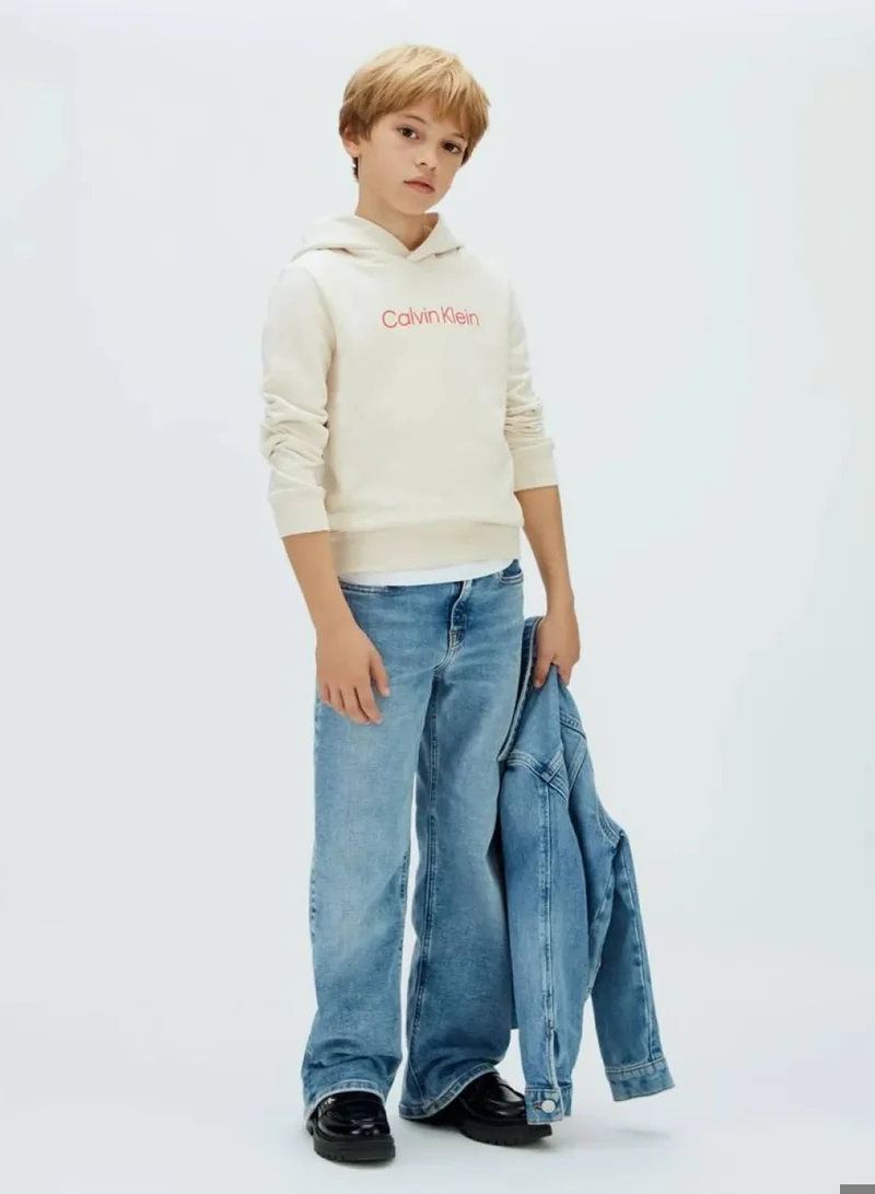 Calvin Klein Jeans Whitecap Gray Kids' Terry Hoodie  | Best Price UAE