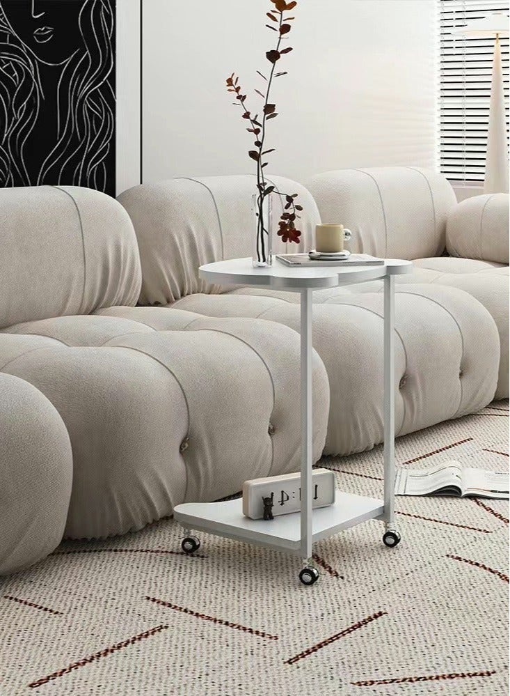 MIXDE Side Table C Shaped Sofa End Table Under with Storage Shelves for Couch Sofa and Bed Desktop C Table on Wheels for Living Room Bedroom - Image 2