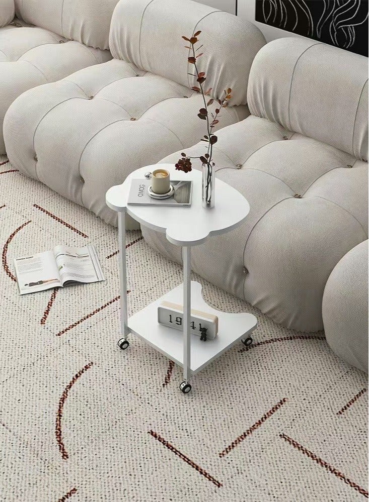 MIXDE Side Table C Shaped Sofa End Table Under with Storage Shelves for Couch Sofa and Bed Desktop C Table on Wheels for Living Room Bedroom - Image 4