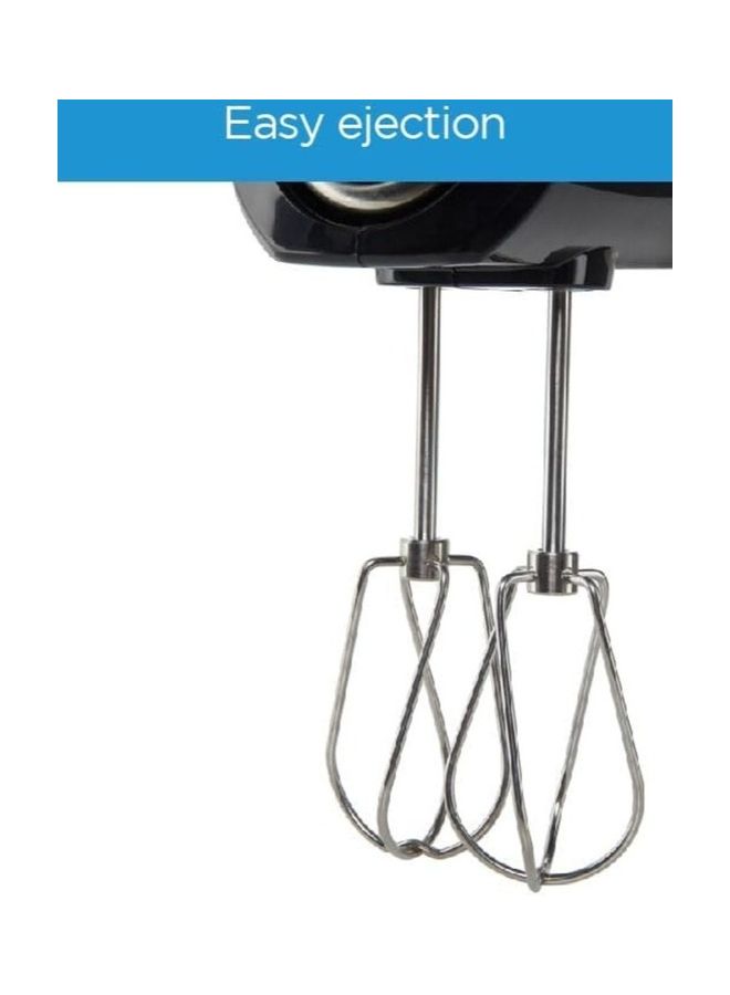 Midea Hand Mixer Electric Whisk With 5 Speeds + Turbo Button, Twin Stainless Steel Kneader & Beater For Mixing, Whipping, Whisking, Kneading, Light Weight Egg Beater with Ergonomic Design 400 W HM0293 Black - Image 3