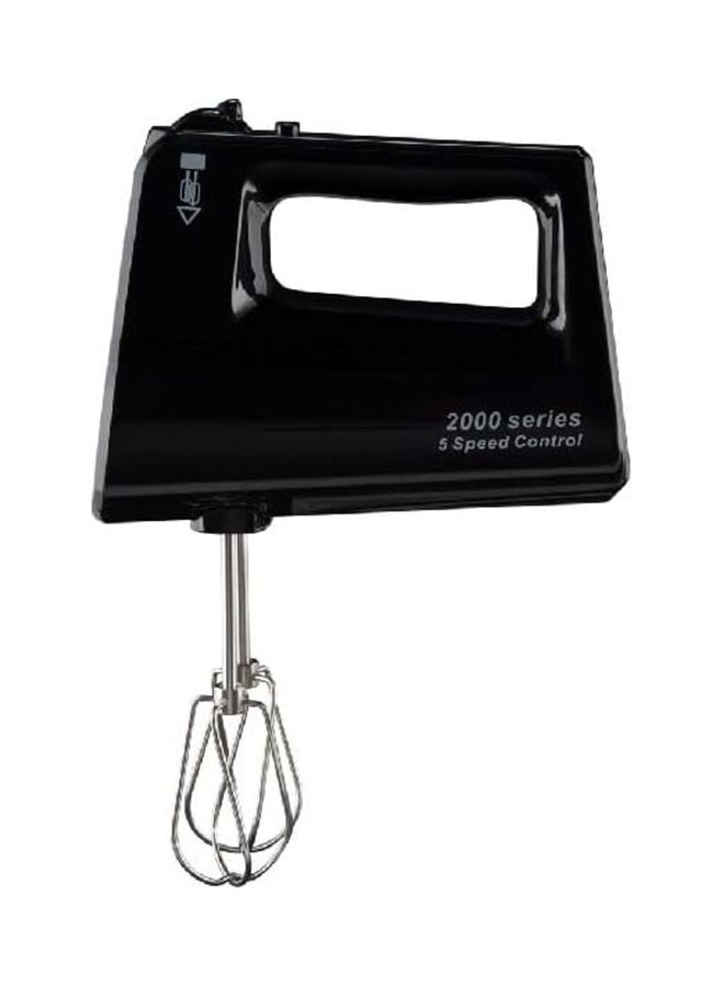 Midea Hand Mixer Electric Whisk With 5 Speeds + Turbo Button, Twin Stainless Steel Kneader & Beater For Mixing, Whipping, Whisking, Kneading, Light Weight Egg Beater with Ergonomic Design 400 W HM0293 Black - Image 1