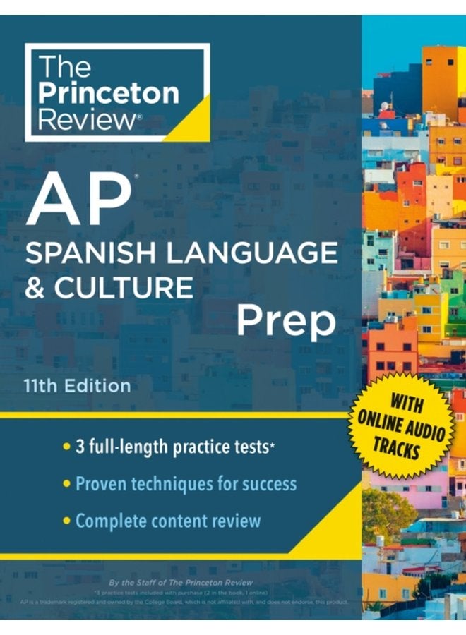 Princeton Review AP Spanish Language Culture Prep 2024 3 Practice Tests Content Review Strategies Techniques - Paperback