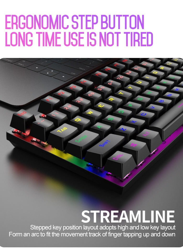 XUNFOX K80 Backlight Wired Mechanical Gaming Keyboard for PC Office - Image 4