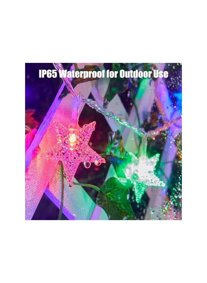 NIBEMINENT Star String Lights Battery Operated - 17 ft 40 LED Star Fairy String Lights with Remote and Timer, 8 Modes Waterproof for Bedroom Tent Loft Bed Patio Party Wedding Decor, Multicolor  - Image 3