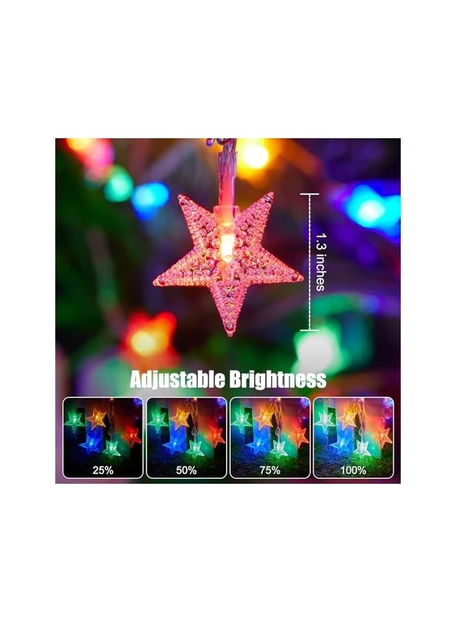 NIBEMINENT Star String Lights Battery Operated - 17 ft 40 LED Star Fairy String Lights with Remote and Timer, 8 Modes Waterproof for Bedroom Tent Loft Bed Patio Party Wedding Decor, Multicolor  - Image 5