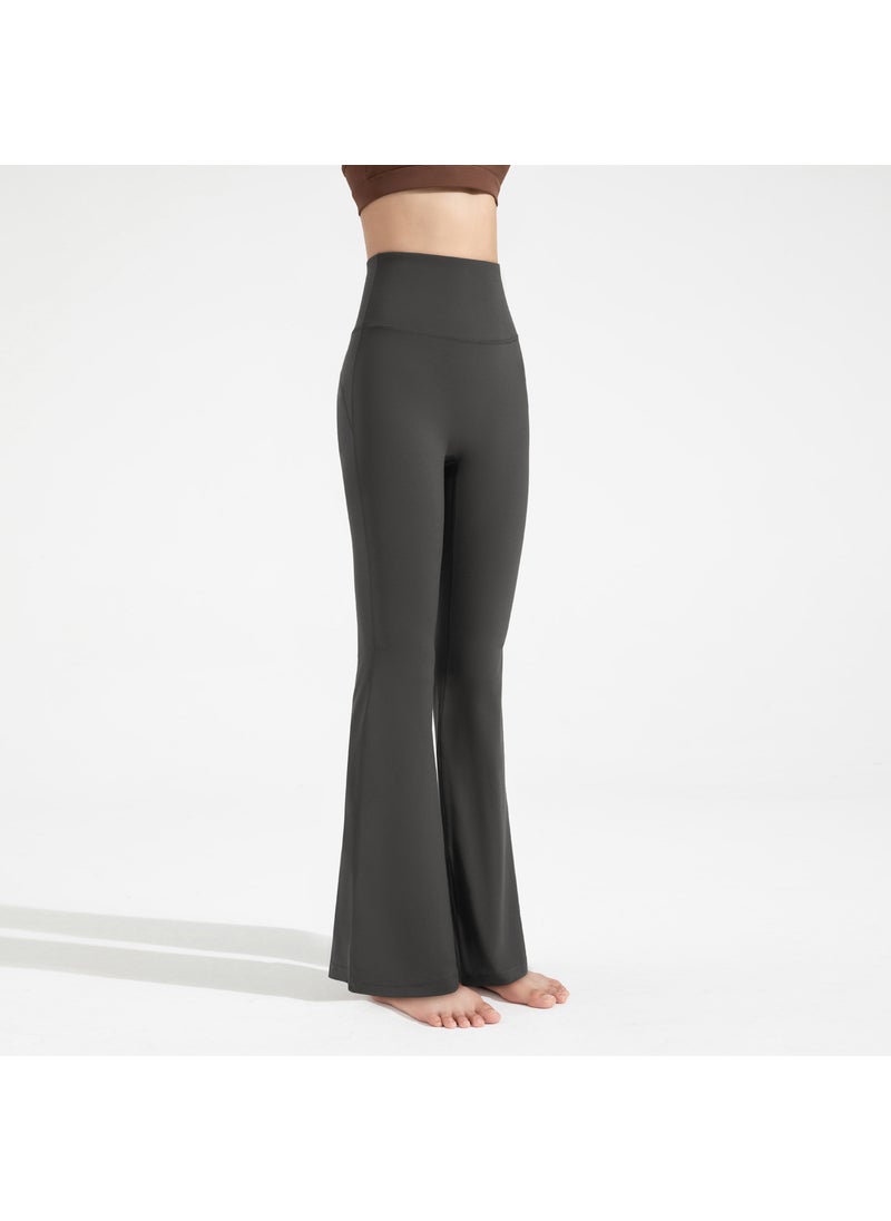 Generic - Athena lulu antibacterial yoga flared pants womens Lycra high waist hip wide leg pants sports micro fitness pants sky blue - Image 1