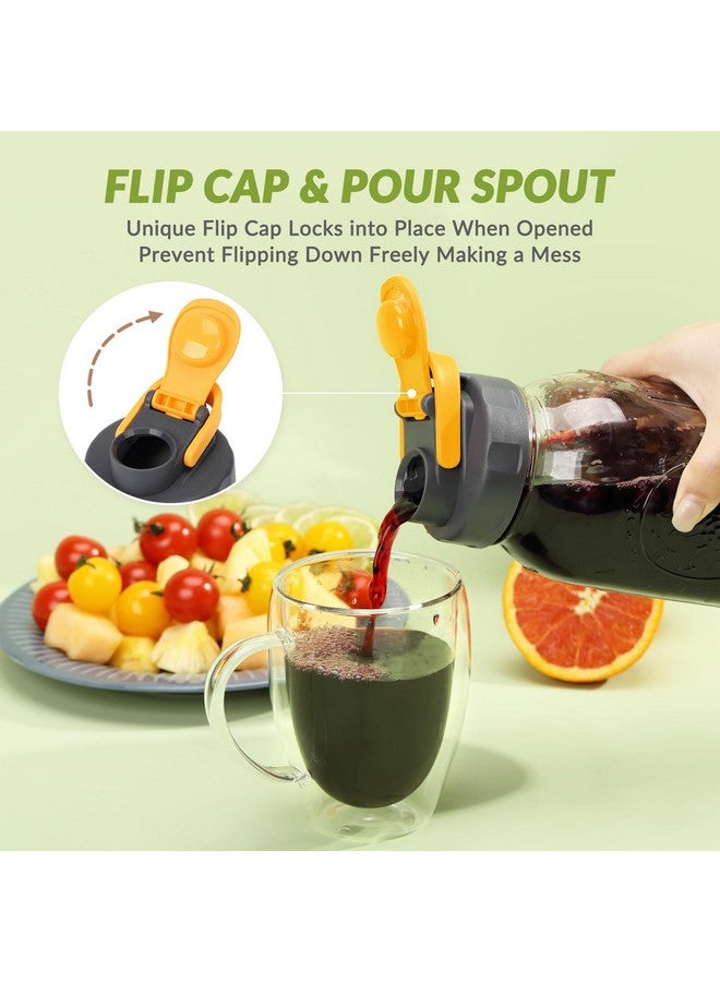SOLIGT Soligt 6 Pack Mason Jar Lids, Regular Mouth Pour Spout Flip Cap Lids for Ball Brand Mason Jars, Leak Proof Airtight for Drinking Salad Dressing & Food Storing  - Image 3