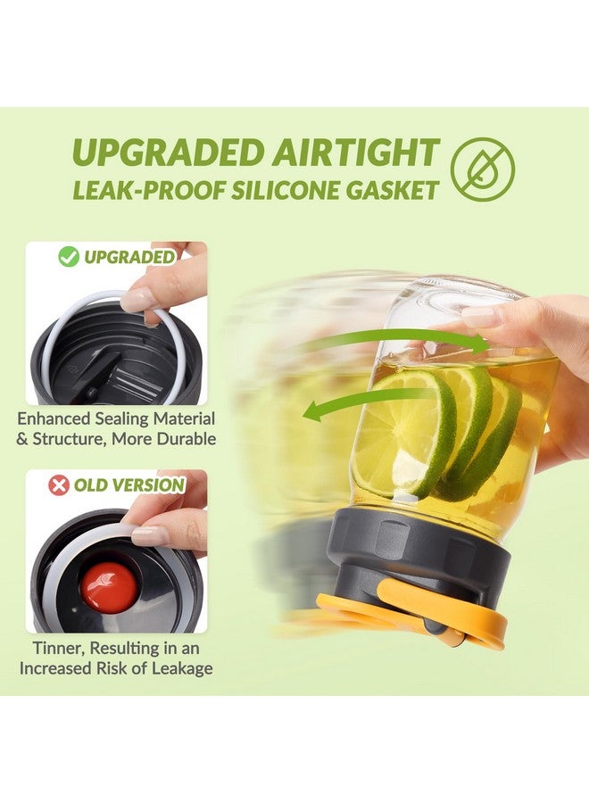 SOLIGT Soligt 6 Pack Mason Jar Lids, Regular Mouth Pour Spout Flip Cap Lids for Ball Brand Mason Jars, Leak Proof Airtight for Drinking Salad Dressing & Food Storing  - Image 2
