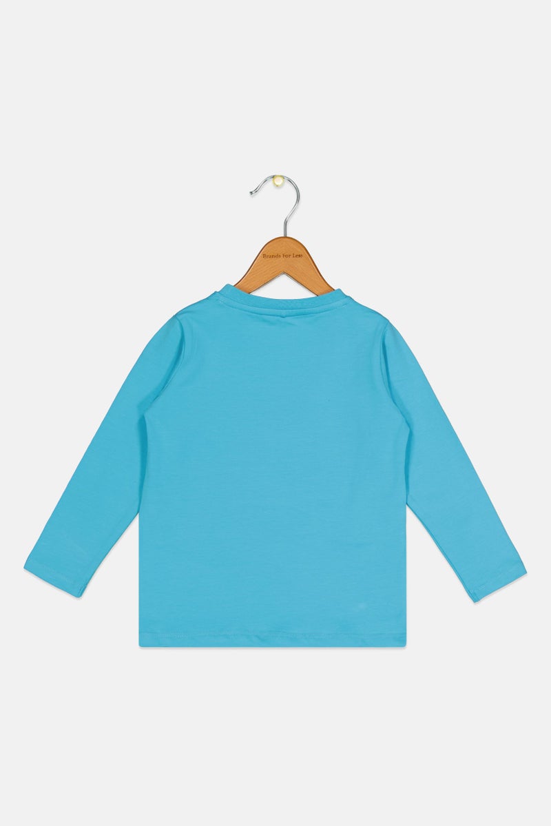 NAME IT Toddlers Boy Graphic Print Long Sleeves T-Shirt, Light Blue - Image 2