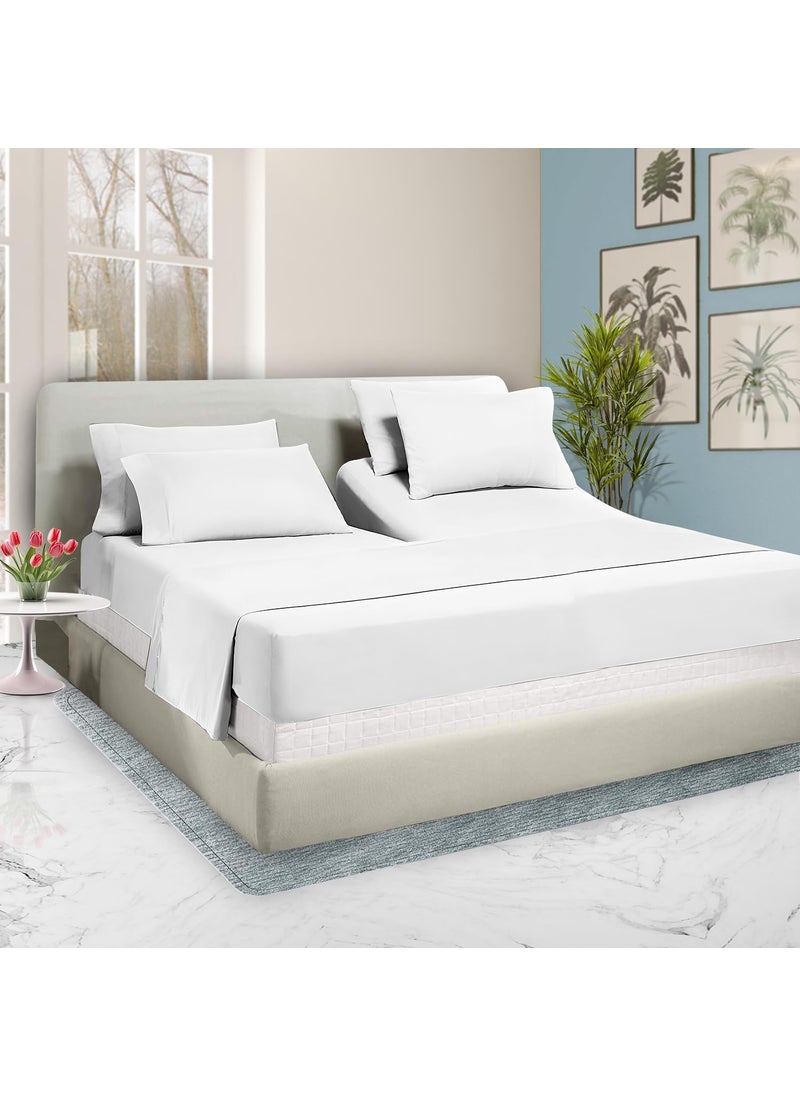 SGI bedding SGI bedding 28"" King Split Top Flex Head Sheet 100% Egyptian Cotton Sheet Set 1000 Thread Count Flex Top Sheet for Adjustable Bed 4Pc Sheet Set 18"" Deep Pocket for Sleep Number Bed - White  - Image 1