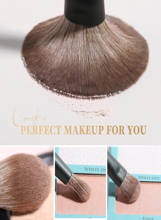 DUcare Travel Makeup Brushes Set with Bag,5PCS Portable Mini Cosmetic Brushes Kit for Powder,Blush,Foundation, Eyeshadow, Tapered Kabuki Coverage Mineral Bronzer Buffing Brush Green - Image 5