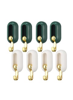 Y&D Swivel Wall Hooks, 360 Degrees Rotation Adhesive Non-Perforated Self-Adhesive for Towel Hat Keys Purse Bag Bathroom Kitchen Storage Organization 8PCS  - Image 1