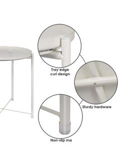 Versatile Tray Table with Removable Tray Top Round Metal Coffee Table for Living Room Bedroom Office Balcony 42x42x53cm White Waterproof - pzsku/Z2DA33260D3A1A912ADE5Z/45/_/1671882272/5500007b-26bb-4225-99c5-295c2e3c4223