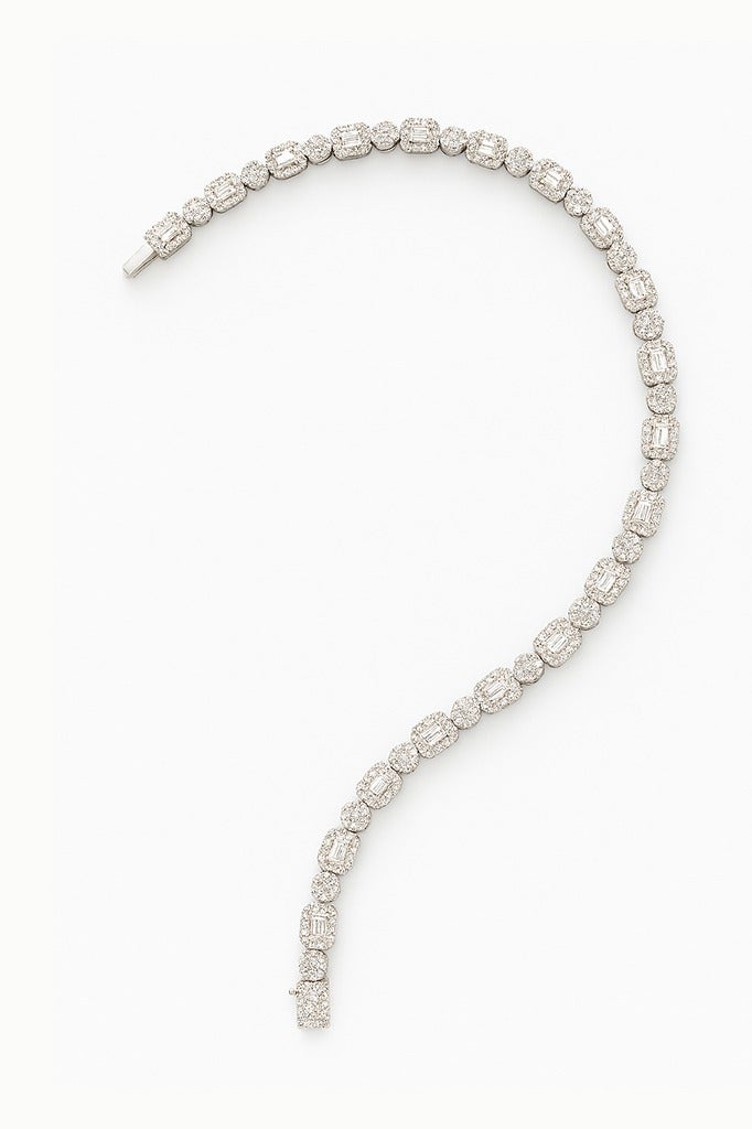 Ready For Chai Elegant Tennis Bracelet | Real 925 Sterling Silver Jewelry for women with Simulated Gemstones | Rhodium-Plated Bracelet - Image 2