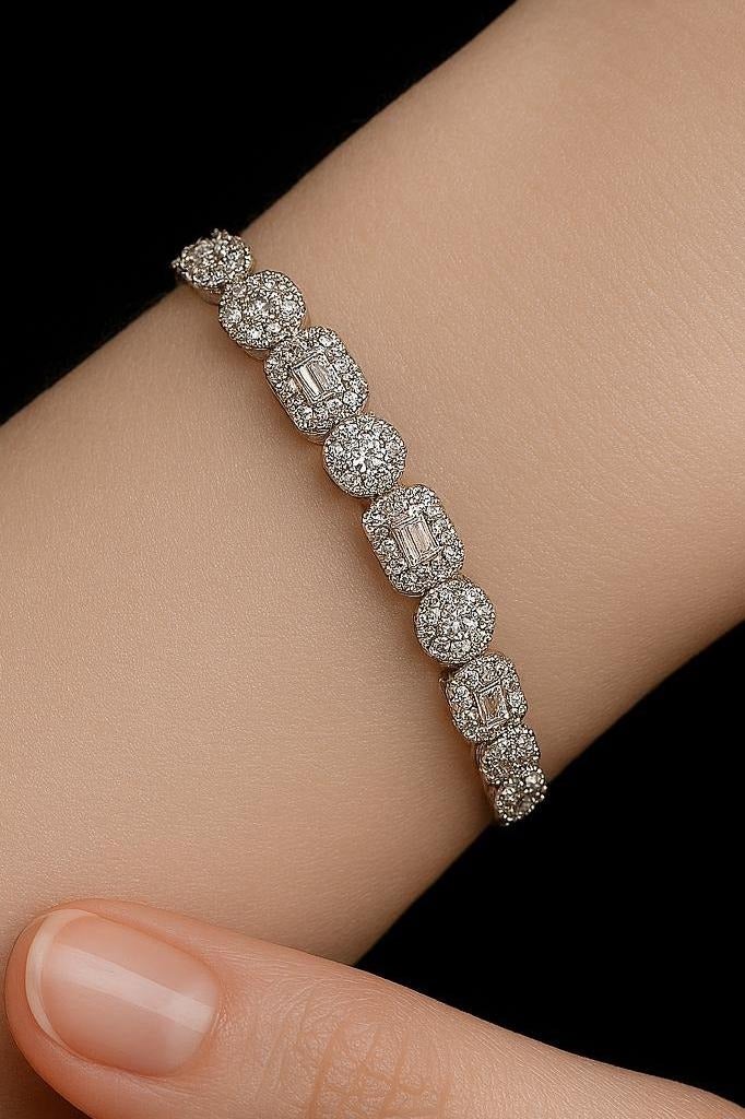 Ready For Chai Elegant Tennis Bracelet | Real 925 Sterling Silver Jewelry for women with Simulated Gemstones | Rhodium-Plated Bracelet - Image 3