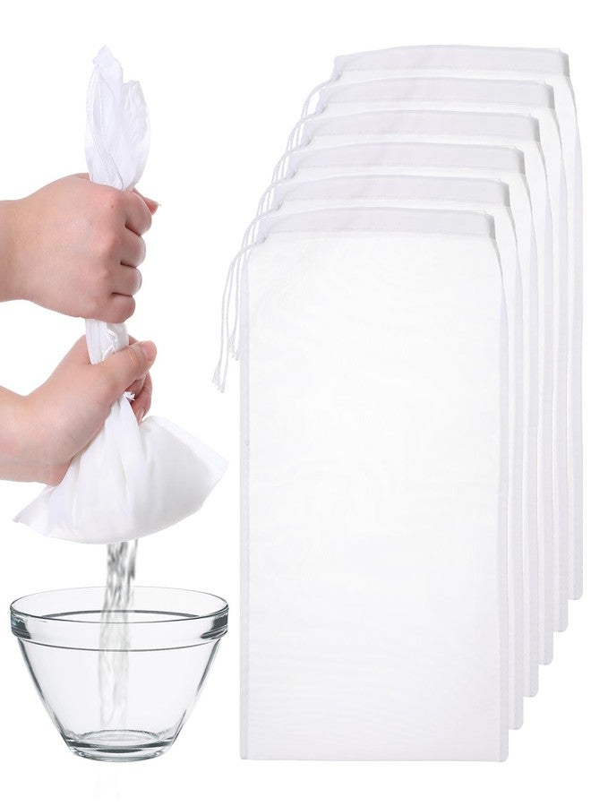 salbsever 6 PCS Nut Bag Strainer Reusable 8 X 6 Inch Cheesecloth Bags for Straining Juice Strainer After Juicing 200 Fine Mesh Yogurt-Strainer for Straining Fruit Juice Coffee Cheese Tofu Cold Brew Filter - Image 1
