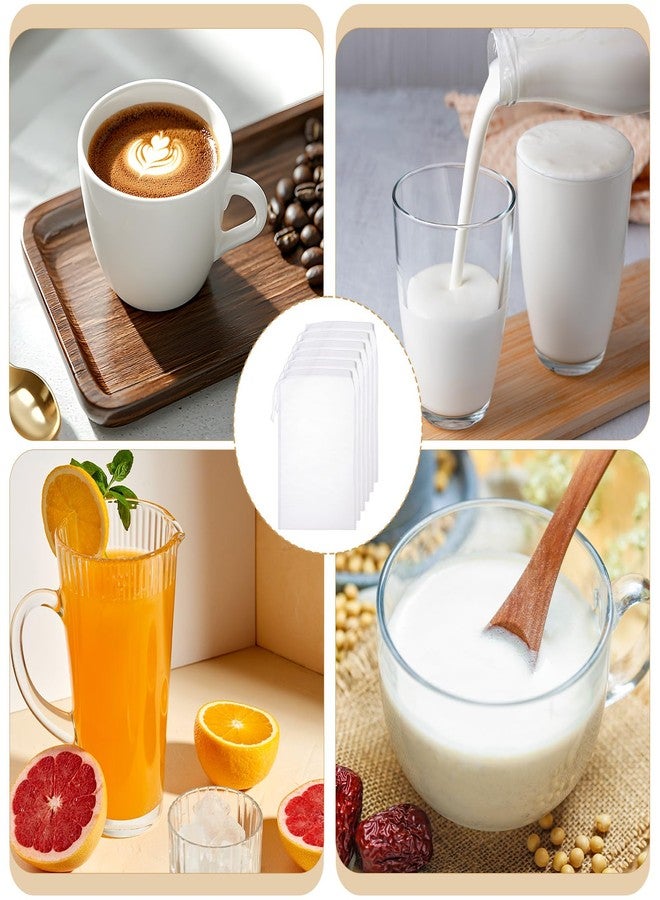 salbsever 6 PCS Nut Bag Strainer Reusable 8 X 6 Inch Cheesecloth Bags for Straining Juice Strainer After Juicing 200 Fine Mesh Yogurt-Strainer for Straining Fruit Juice Coffee Cheese Tofu Cold Brew Filter - Image 4