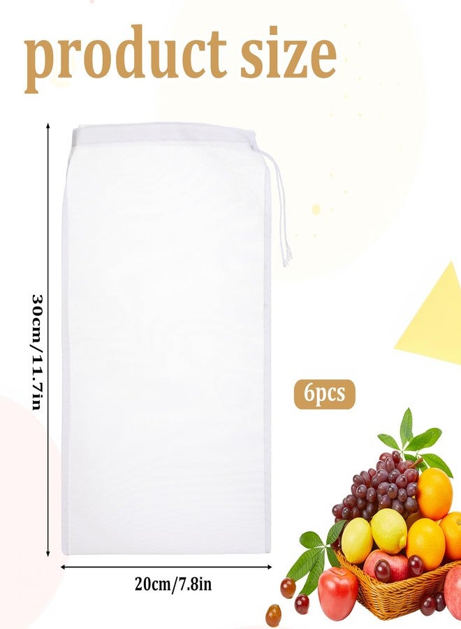 salbsever 6 PCS Nut Bag Strainer Reusable 8 X 6 Inch Cheesecloth Bags for Straining Juice Strainer After Juicing 200 Fine Mesh Yogurt-Strainer for Straining Fruit Juice Coffee Cheese Tofu Cold Brew Filter - Image 2