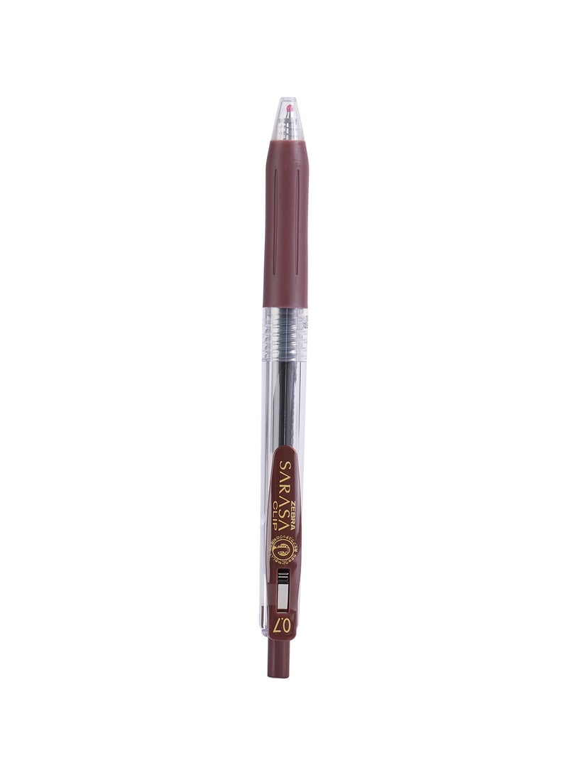 ZEBRA Sararsa Clip Brown Gel Pen 0.7mm, for Journaling , Sketching , Drawing , Note-Taking , Pack of 10 Pens - Image 2