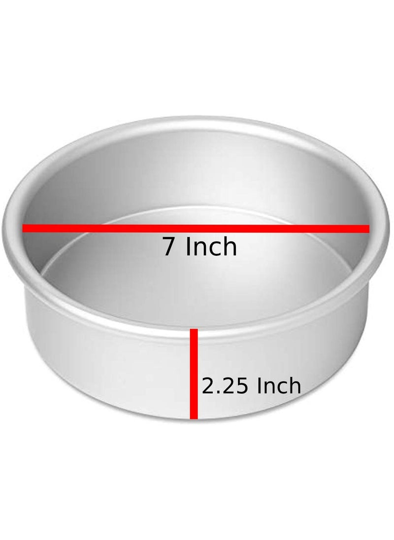 FOSSIL FOSSIL Aluminium Baking Round Cake PanMould for Microwave Oven 7 Diameter x 225 Height 750GR Silver  - Image 2