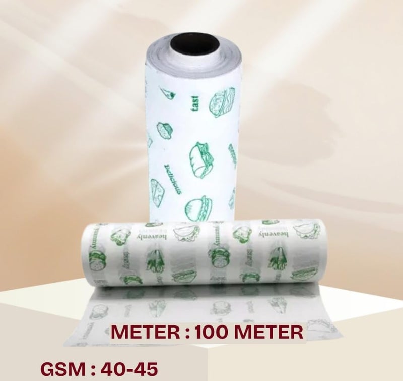 BRILLAR Roll for Kitchen Food Wrap 1kg - Premium Non-Stick Butter Wrapping APER | Used for Roti Wrapping | Parchment roll for Kitchen Food Wrap & Oil Absorption (1 kg/100mtr) - Image 2