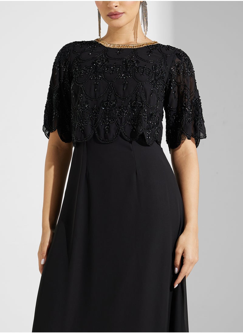 Frock and Frill Embellished Overlay Gown  - Image 3