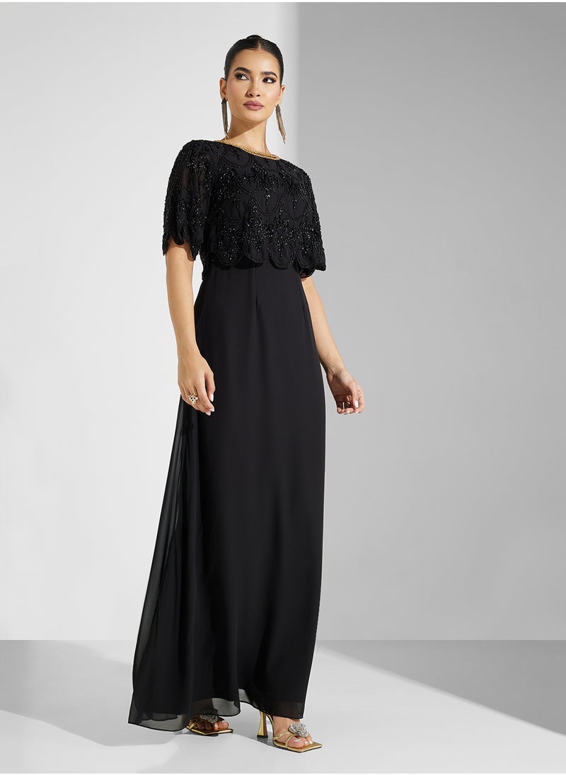 Frock and Frill Embellished Overlay Gown  - Image 4