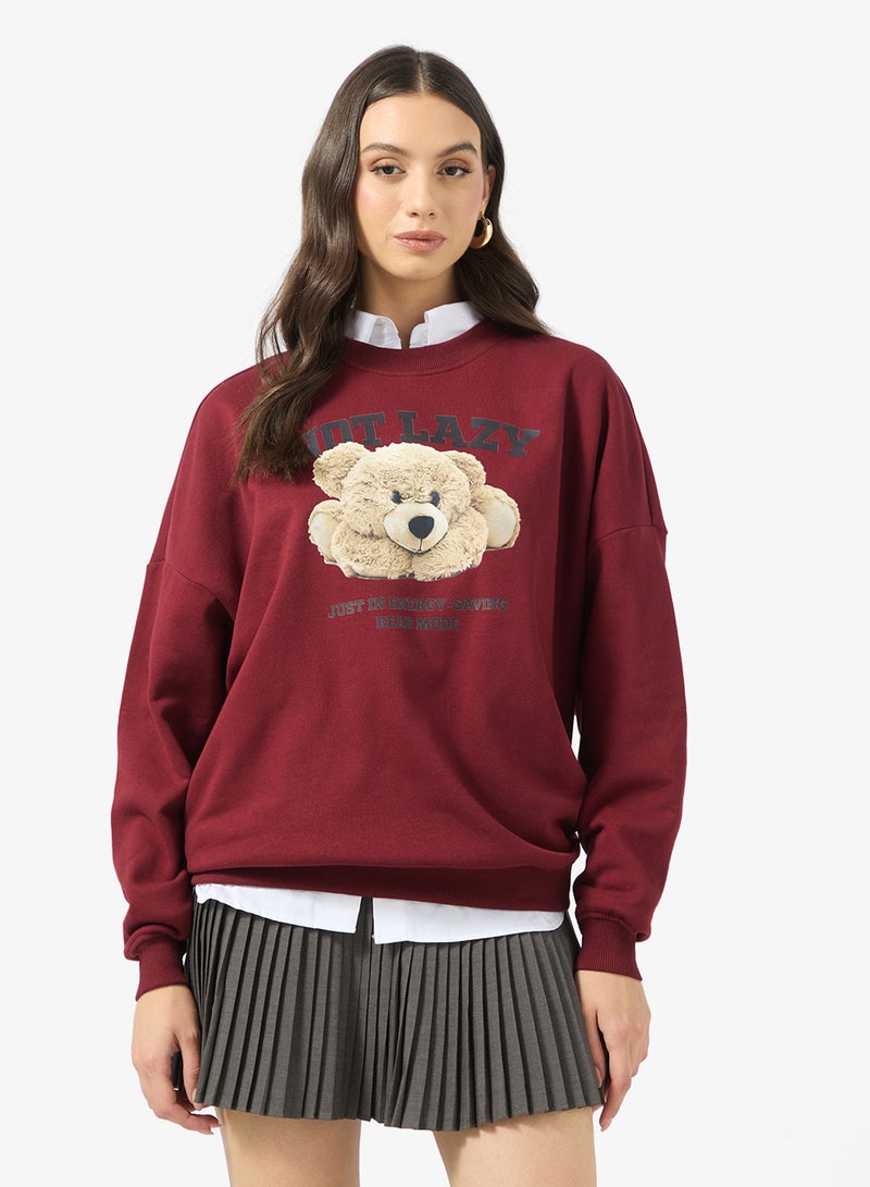 ONLY ONLBILA Long sleeve BEAR crew NECK Sweatshirt - Image 1