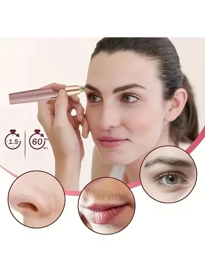 مقلمة الحواجب الكهربائية الذهبية ومزيل الشعر للرجال والنساء هدية محمولة - Image 4