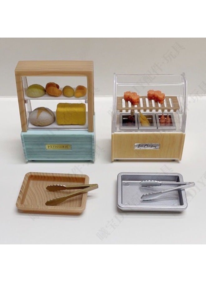 Doll House Mini BBQ Grill Bread Rack Food Play Model Miniature Food Play Scene Simulation Bread Cabinet Shooting Way-Specifications:Mini Bread Rack Full Set  - Image 2