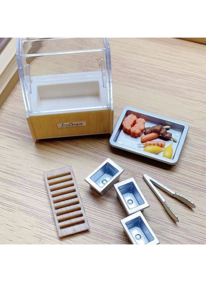 Doll House Mini BBQ Grill Bread Rack Food Play Model Miniature Food Play Scene Simulation Bread Cabinet Shooting Way-Specifications:Mini Bread Rack Full Set  - Image 4