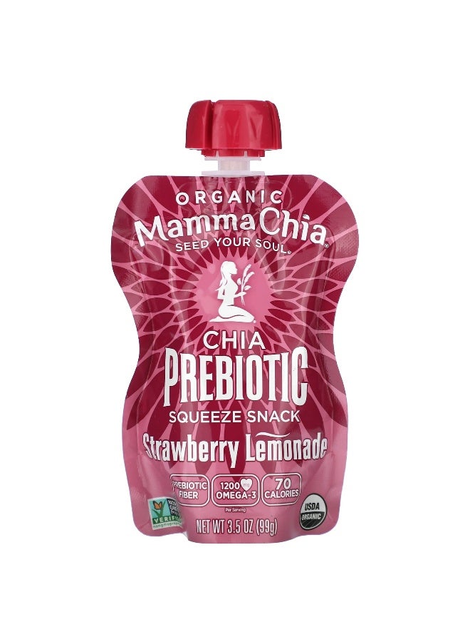 Mamma Chia ماما شيا، وجبة خفيفة عضوية من شيا بروبيوتيك، ليمون الفراولة، 4 عبوات، 3.5 أونصة (99 جرام) لكل منها - Image 3