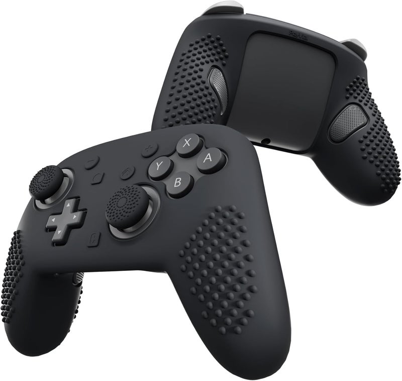 playvital Cover for Nintendo Switch 2 PRO Controller, Non-Slip Silicone Protective Case for Switch 2 PRO with Back Button Covers, Rubber Pads and Stickers, 3D Studded - Black - Image 1