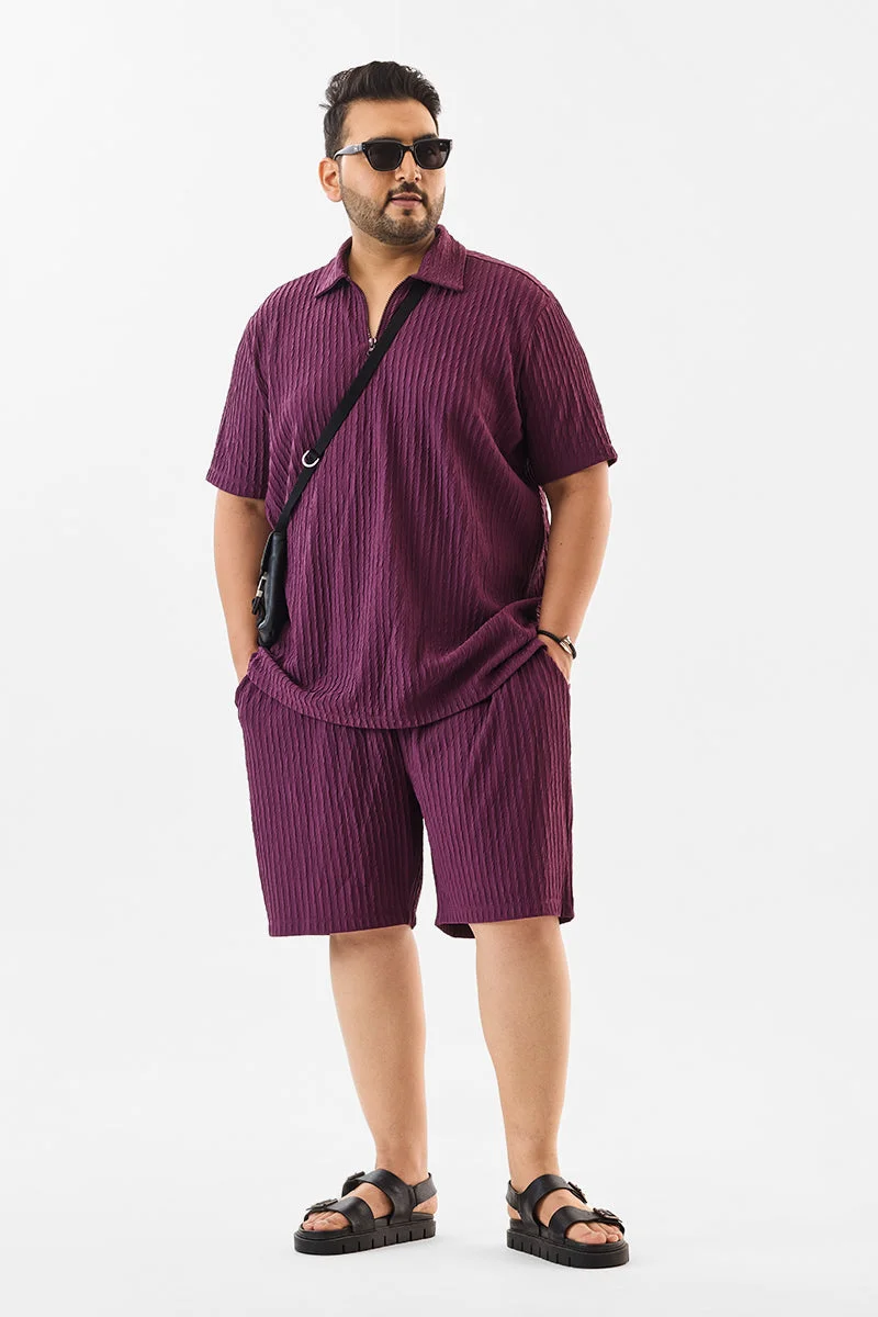 SNITCH Regular Fit Plus Size Zipper Polo T-Shirt