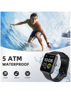 Zoom Plus Smart Watch For Men Women, Bluetooth Fitness Tracker With Blood Pressure Heart Rate Monitor Full Touch Screen Activity Tracker IP68 Waterproof For Android iOS, Black  - Image 3
