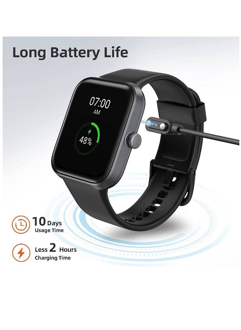 Zoom Plus - Smart Watch For Men Women, Bluetooth Fitness Tracker With Blood Pressure Heart Rate Monitor Full Touch Screen Activity Tracker IP68 Waterproof For Android iOS, Black - Image 1