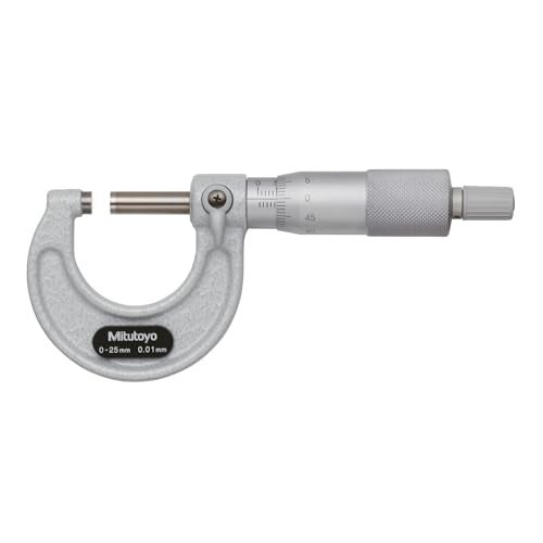 Mitutoyo 103-138 Outside Micrometer, Baked-enamel Finish, Ratchet Stop, 25-50mm Range, 0.01mm Graduation, +/-0.002mm Accuracy - Image 1